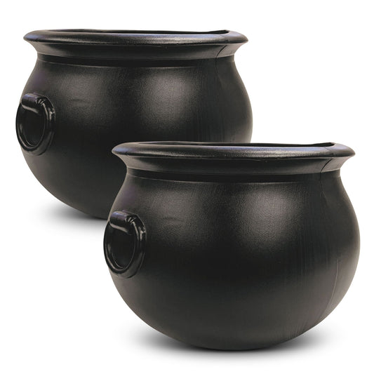 Union Products 55160 16 Inch Witch Cauldron Halloween Decoration, Black (2 Pack)