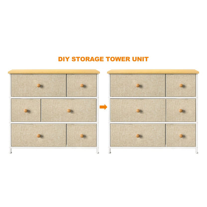 REAHOME 6 Drawer Dresser Organization Storage Unit with Steel Frame, Taupe