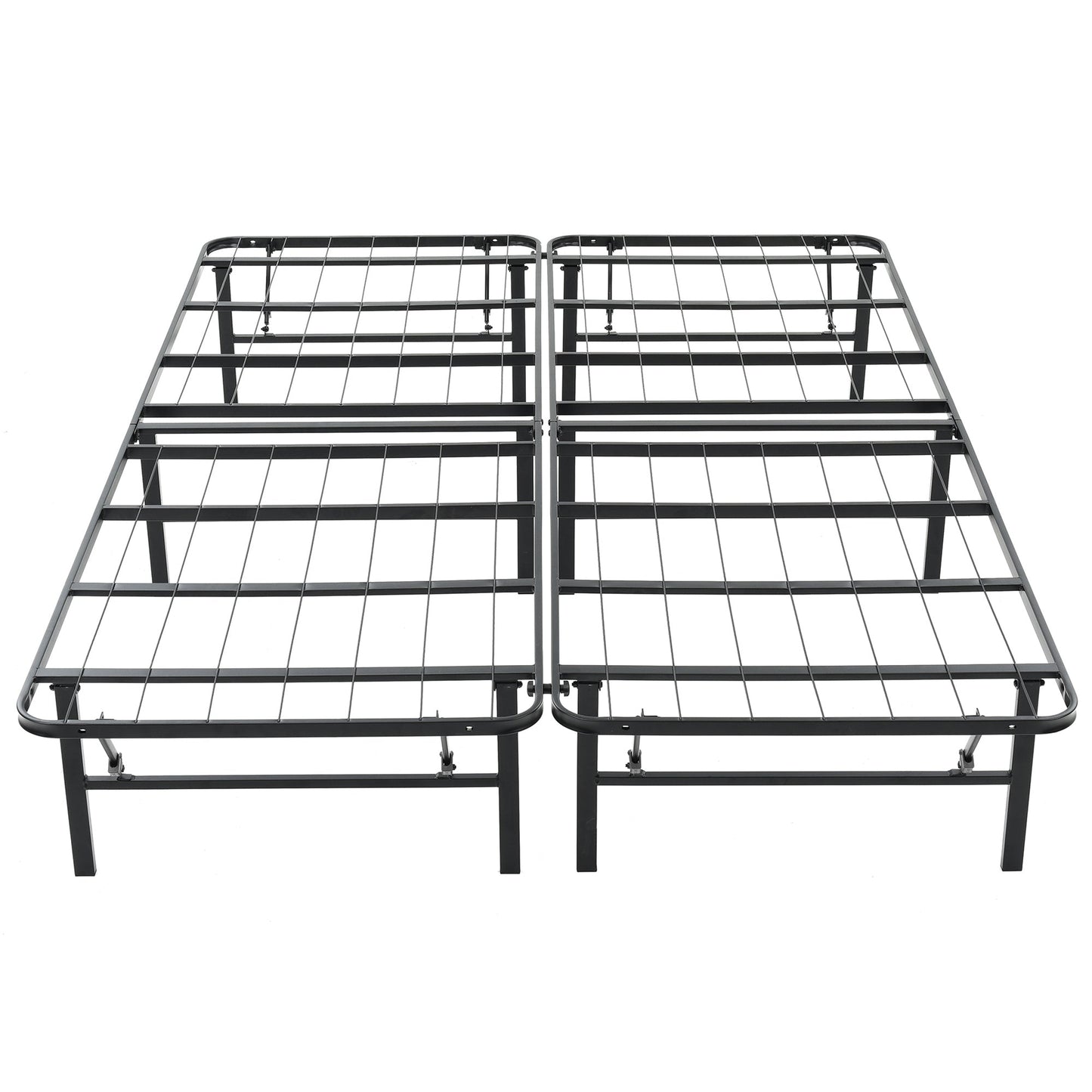 Hercules Folding Metal Bed Frame, 14 Inch Platform Mattress Foundation, Queen