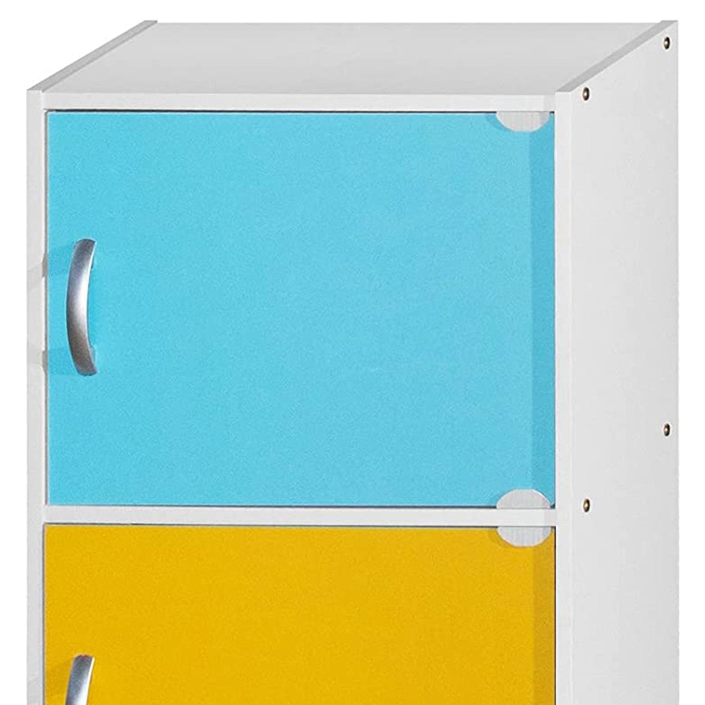 Hodedah 3 Door Enclosed Multipurpose Storage Cabinet for Home or Office, Rainbow