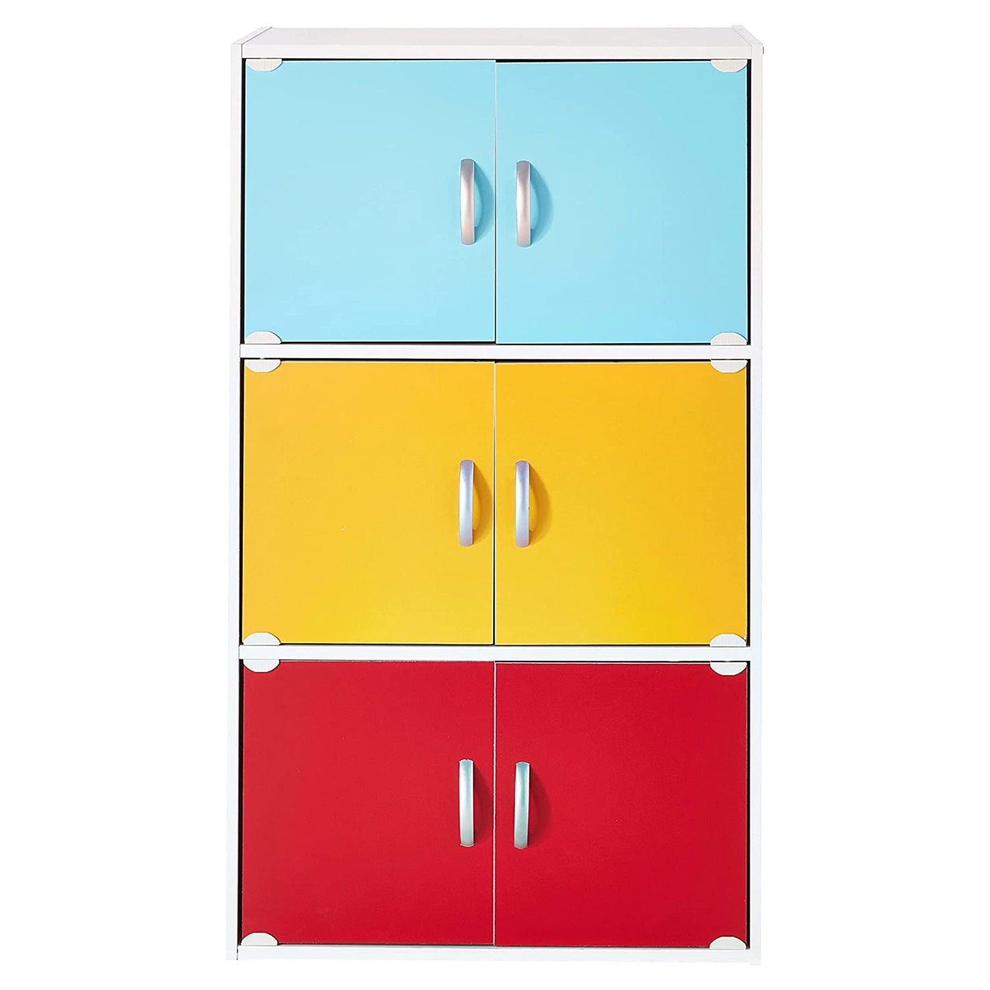 Hodedah 6 Door Enclosed Multipurpose Storage Cabinet for Home & Office, Rainbow
