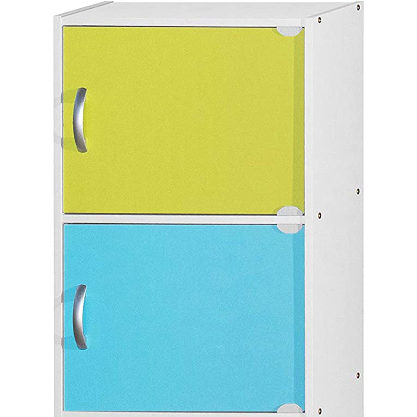 Hodedah 4 Door Enclosed Multipurpose Storage Cabinet for Home or Office, Rainbow