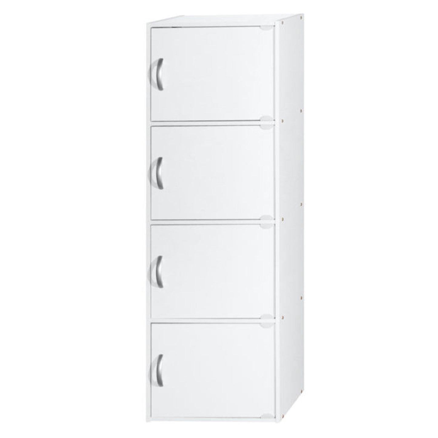 Hodedah 4 Door Enclosed Multipurpose Storage Cabinet for Home or Office, White