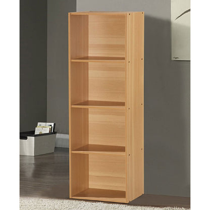 Hodedah 12 x 16 x 47 Inch 4 Shelf Bookcase and Office Organizer, Beech Finish
