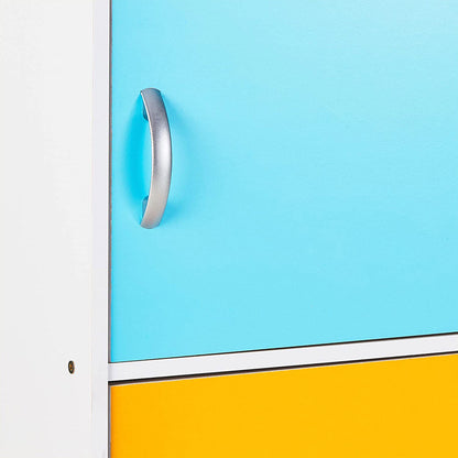 Hodedah 5 Shelf Home and Office Enclosed Organization Storage Cabinet, Rainbow