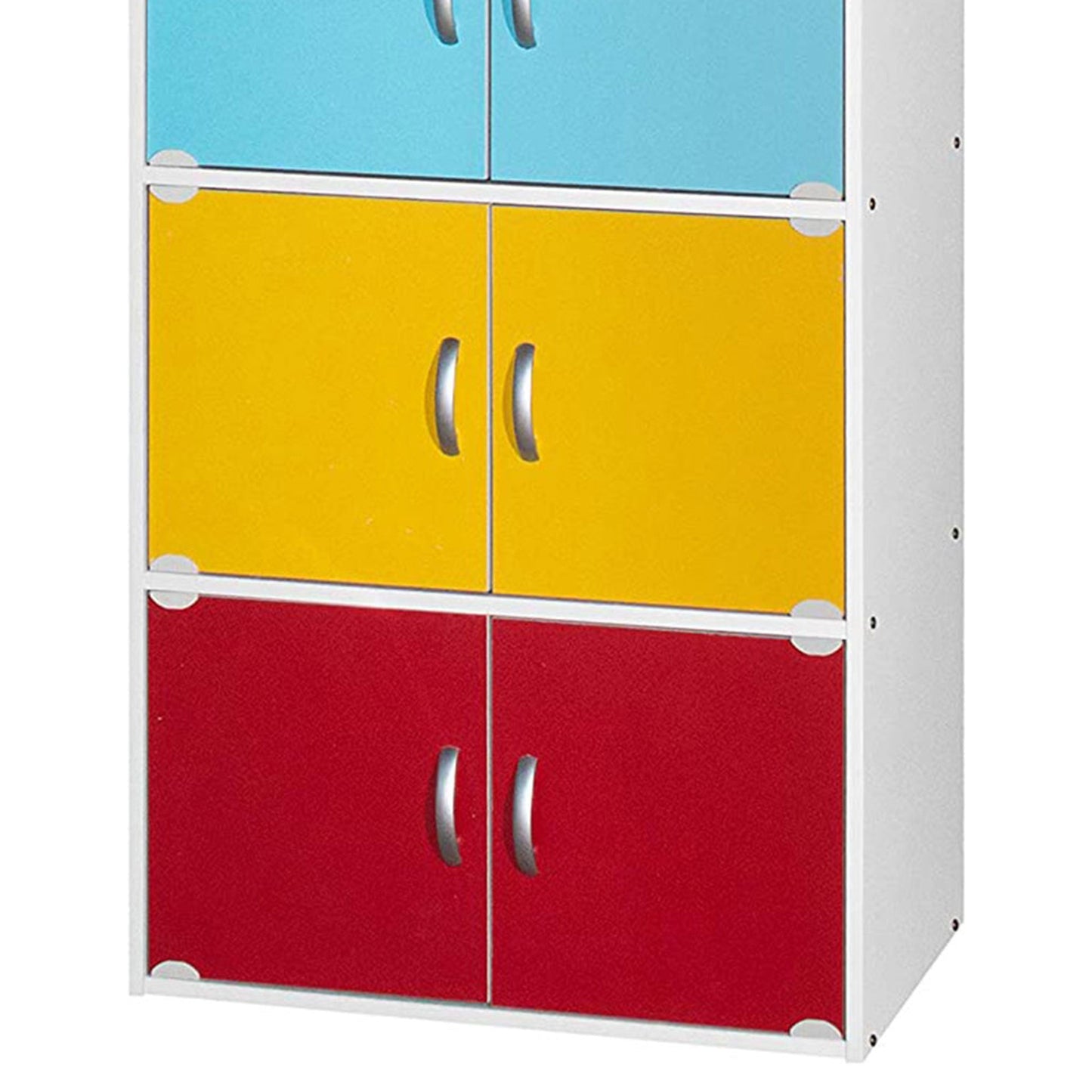 Hodedah 10 Door Enclosed Multipurpose Storage Cabinet for Home/Office, Rainbow