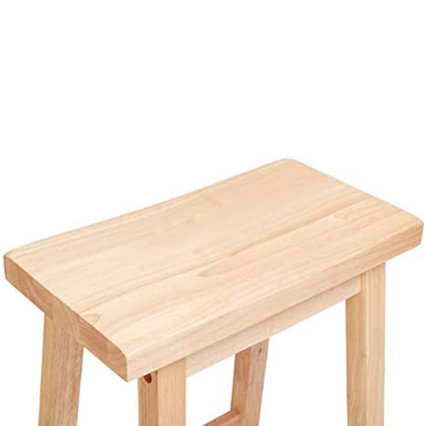 PJ Wood Classic Saddle-Seat 29 Inch Tall Kitchen Counter Stools, Natural