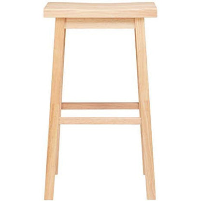 PJ Wood Classic Saddle-Seat 29 Inch Tall Kitchen Counter Stools, Natural