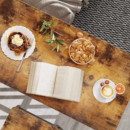 ODK 55 Inch Rectangular Modern Bar Height Pub Table w/ Metal Legs, Rustic Brown