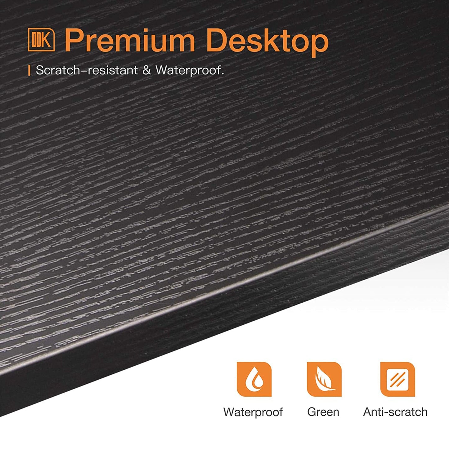 ODK Modern Triangle Corner Computer Writing Desk w/ Raised Monitor Stand, Black