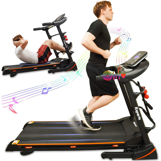 Ksports 16.5 In Wide Foldable Home Treadmill w/ Bluetooth & Fitness Tracking App