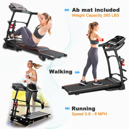 Ksports 16 Inch Wide Foldable Home Treadmill w/ Bluetooth & Fitness Tracking App