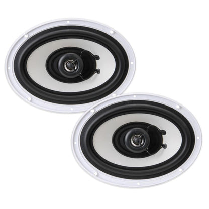 Pyle 260 Watts 4 Ohms Water Resistant 2 Way Boat Marine Speakers, White, 4 Pack