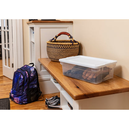 Rubbermaid Classic Clear 12 Quart Stackable Heavy Duty Plastic Storage Bins