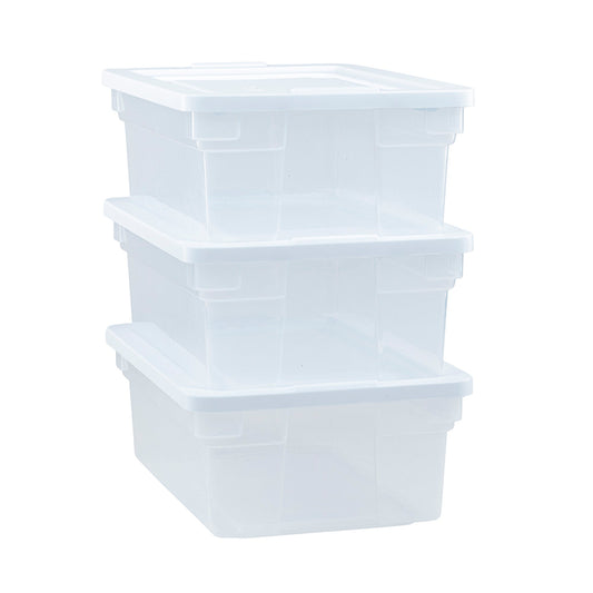 Rubbermaid Classic Clear 12 Quart Stackable Heavy Duty Plastic Storage Bins