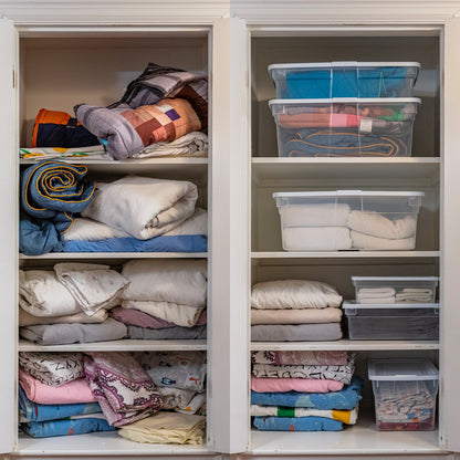 Rubbermaid Classic Clear 12 Quart Stackable Heavy Duty Plastic Storage Bins