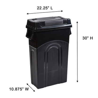 United Solutions 23 Gallon Highboy Kitchen Recycling Bin with Swing Lid, Black