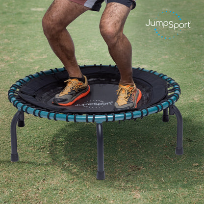 JumpSport 250 Workout Rebounder for Adults, 39" Mini Fitness Trampoline, Teal