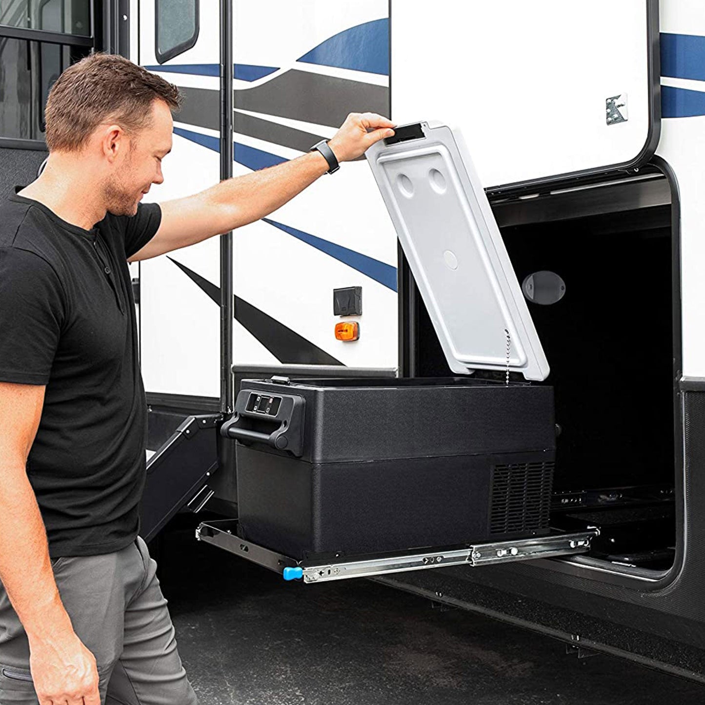 Camco CAM-350 35L Compact Portable Refrigerator/Freezer with LCD Control Panel