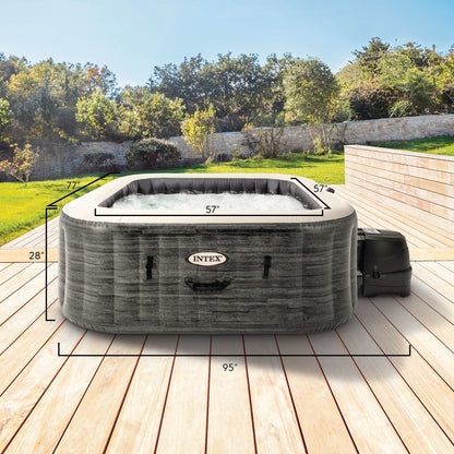 Intex PureSpa Plus Greystone Inflatable Hot Tub, 94x28", w/ Tablet & Phone Tray