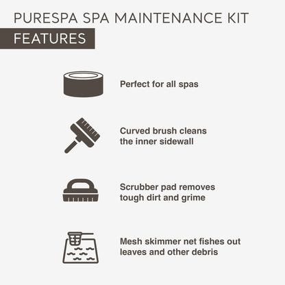Intex PureSpa Plus Inflatable Square Hot Tub Spa with Maintenance Accessory Kit