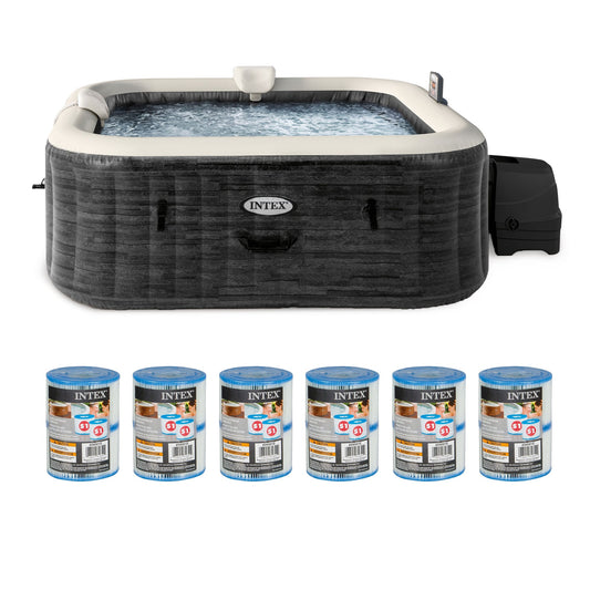 Intex PureSpa Plus Greystone Hot Tub, 94 x 28", w/ S1 Filter Cartridge (12 Pack)