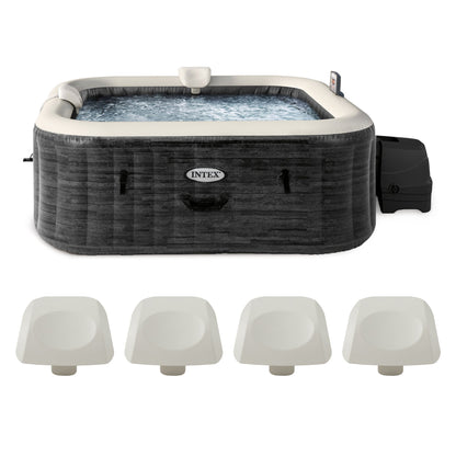 Intex PureSpa Plus Greystone Inflatable Hot Tub, 94x28", with 4 Headrest Pillows