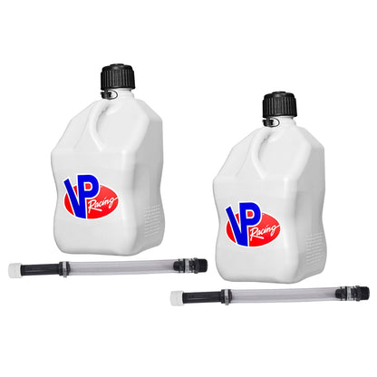 VP Racing 5.5 Gal Motorsport Racing Liquid Container Utility Jug, White (2 Pack)