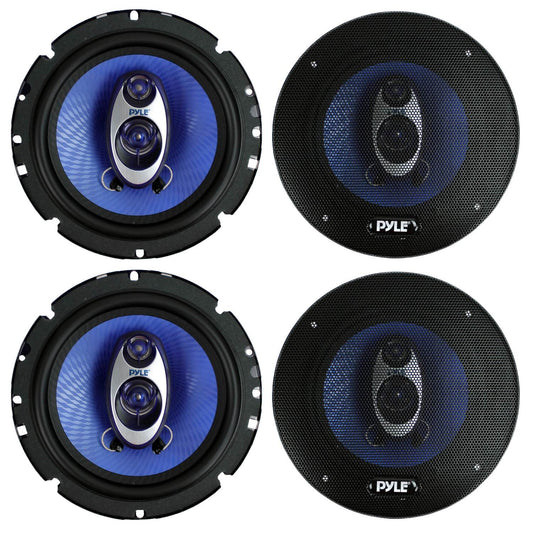 Pyle PL63BL 6.5" 720 Watt 3-Way Car Audio Coaxial Speakers Blue Stereo