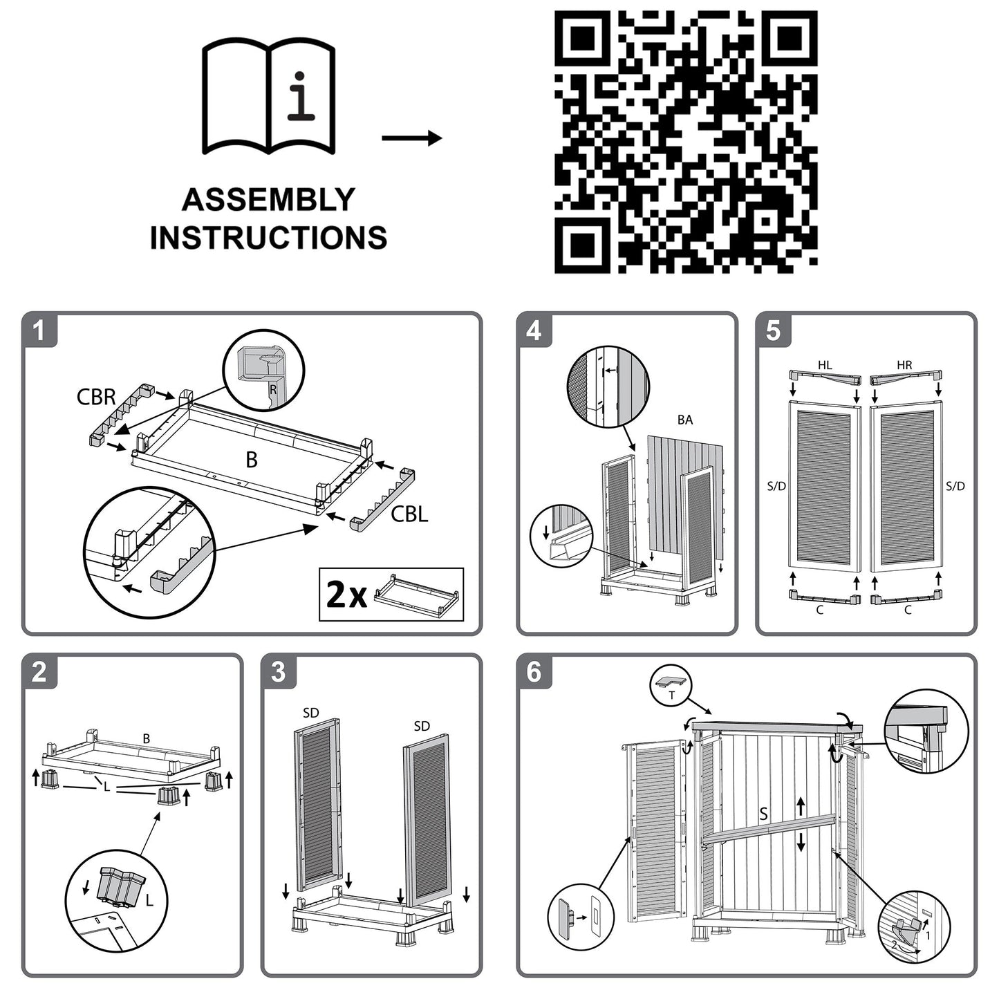 RAM Quality Products PRESTIGE Adjustable 1 Shelf Storage Utility Cabinet, Gray