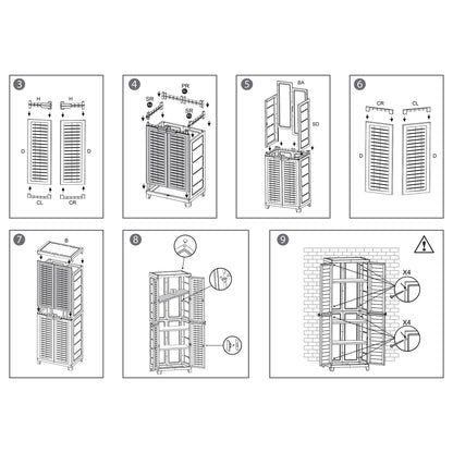 RAM Quality Products ELITE Adjustable 4 Shelf Storage Utility Cabinet, Dark Gray