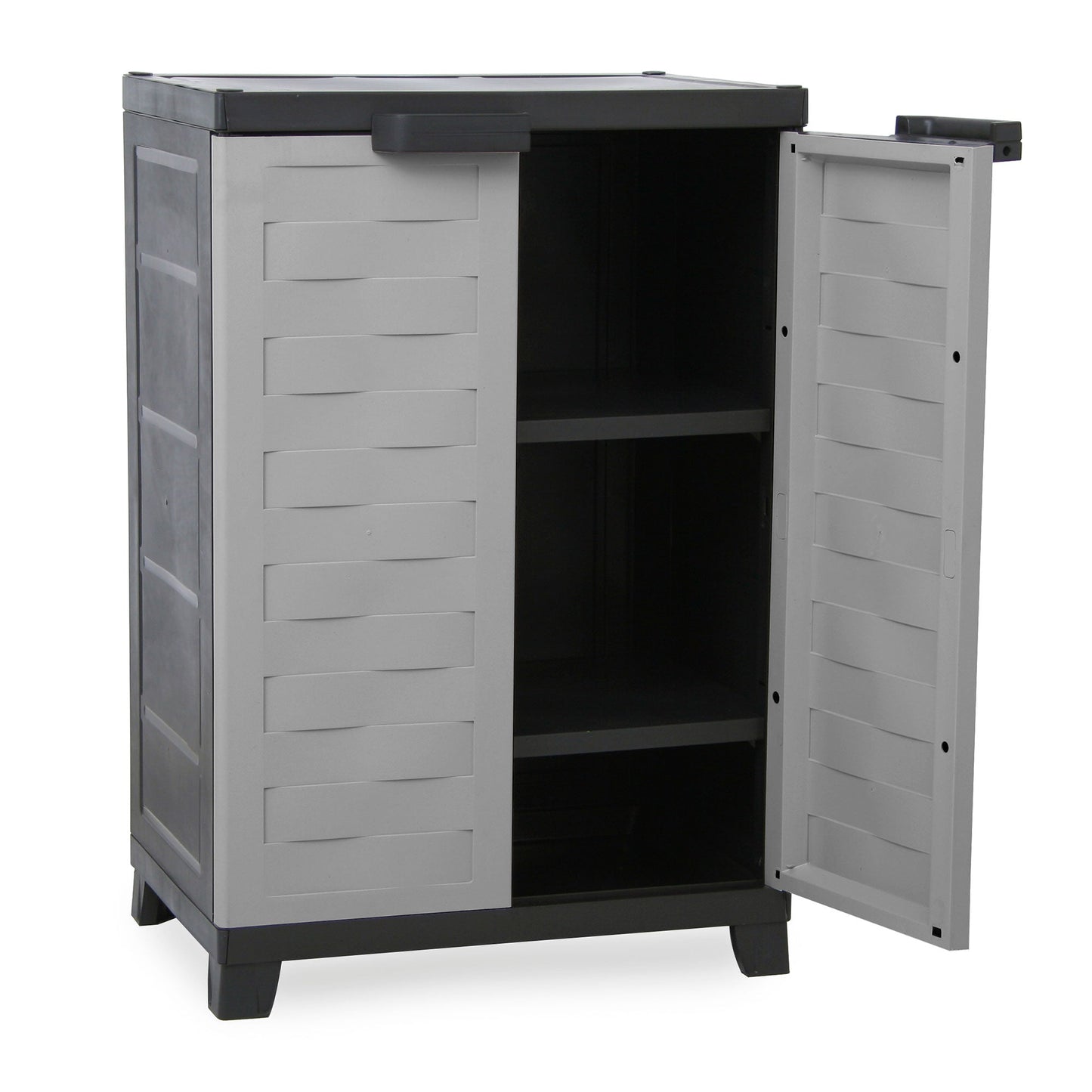 RAM Quality Products PREMIUM Utility 2 Shelf Lockable Storage Cabinet, Gray