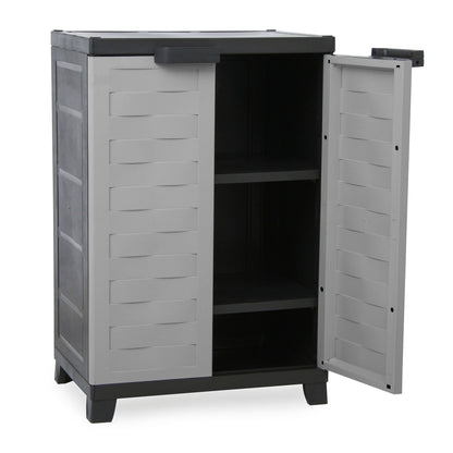 RAM Quality Products PREMIUM Utility 2 Shelf Lockable Storage Cabinet, Gray