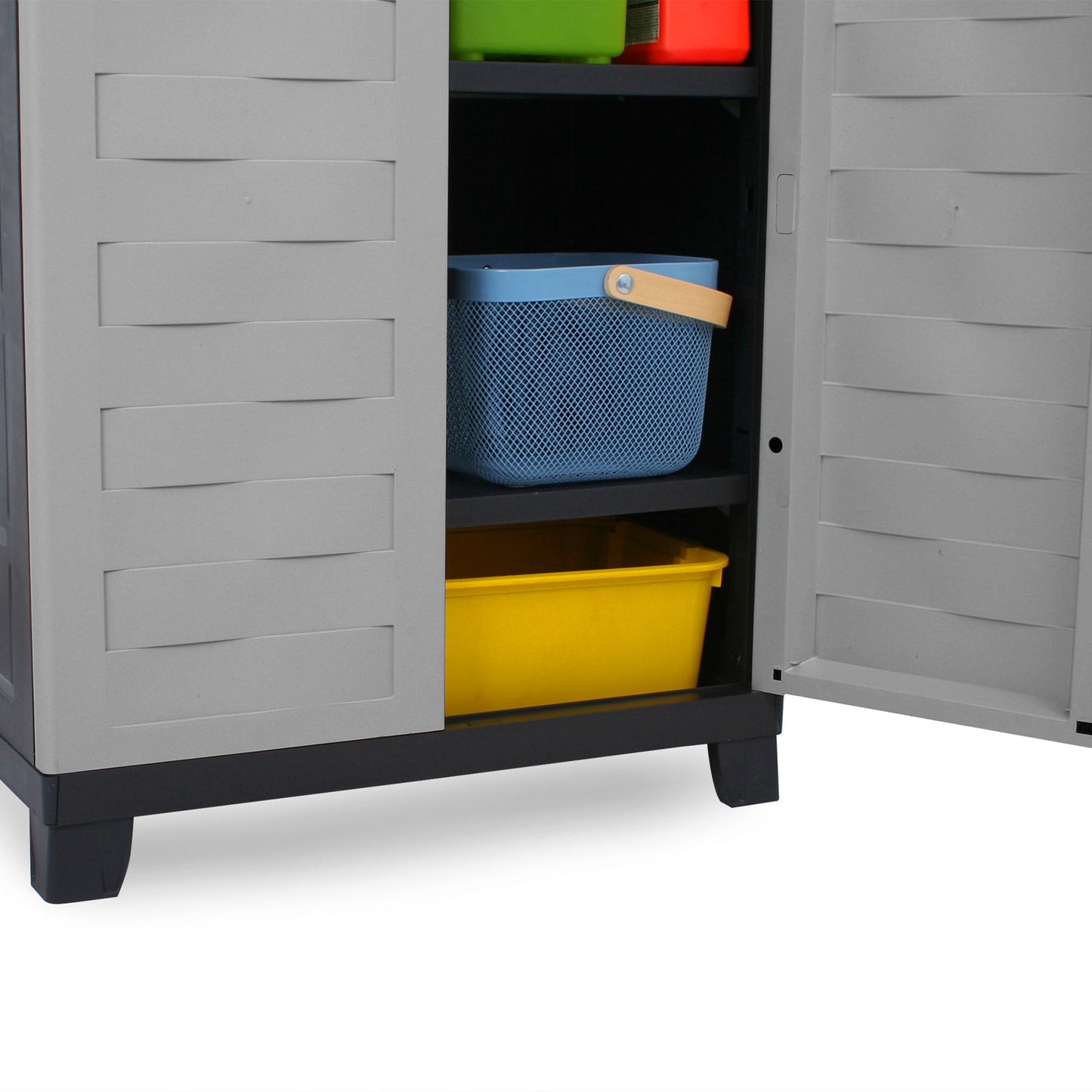 RAM Quality Products PREMIUM Utility 2 Shelf Lockable Storage Cabinet, Gray