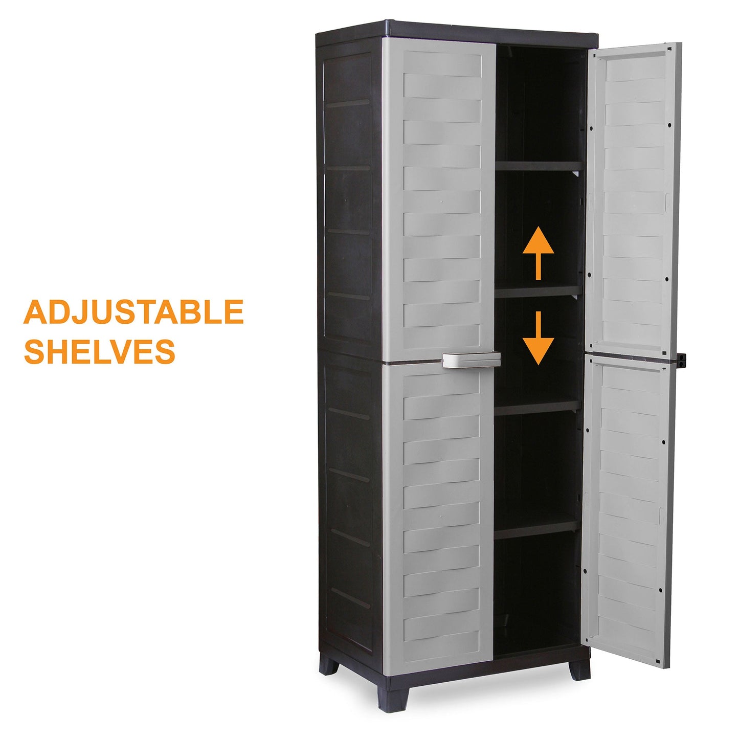 RAM Quality Products PREMIUM 4 Shelf Lockable Storage Utility Cabinet, Gray