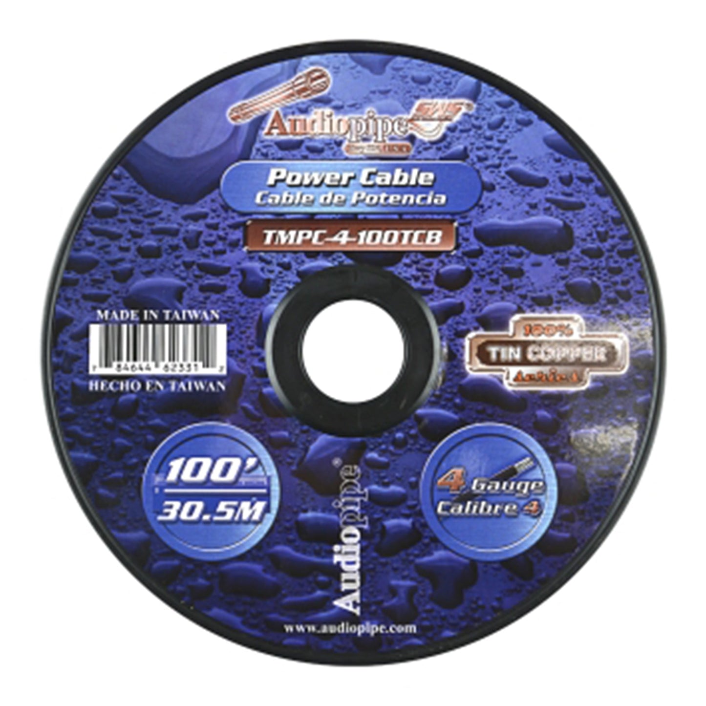 Audiopipe TMPC-4-100TCB Marine Grade 4 Gauge Tinned Copper Wire, 100 Feet, Black