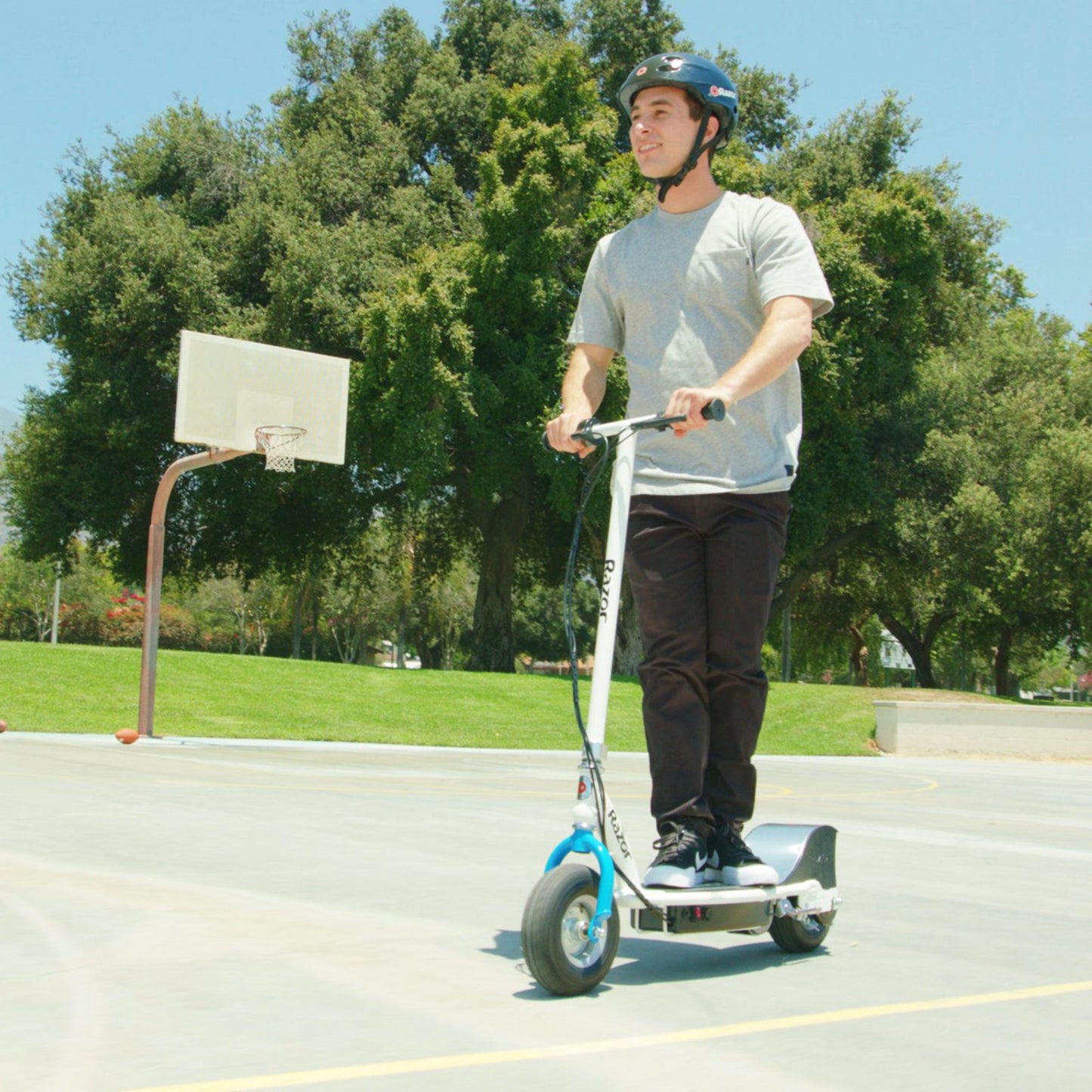 Razor E300 Adult 24V High-Torque Motorized Electric Battery Power Scooter, White