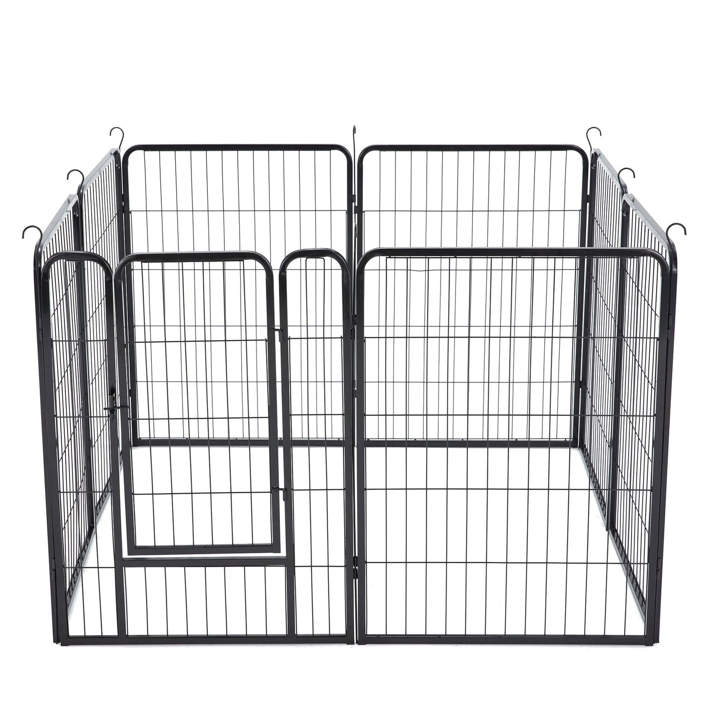 JOMEED Indoor and Outdoor 8-Panel, 32-Inch High Dog Pet Playpen with Door, Black