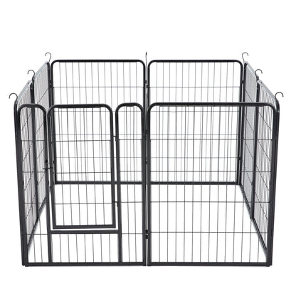 JOMEED Indoor and Outdoor 8-Panel, 32-Inch High Dog Pet Playpen with Door, Black