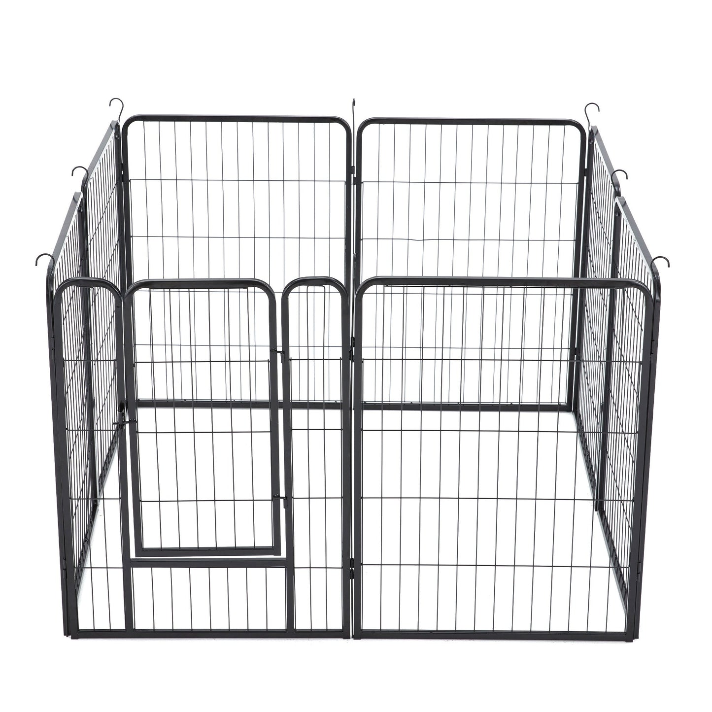 JOMEED Indoor and Outdoor 8-Panel, 32-Inch High Dog Pet Playpen with Door, Black