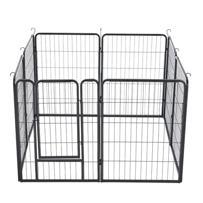 JOMEED Indoor and Outdoor 8-Panel, 32-Inch High Dog Pet Playpen with Door, Black