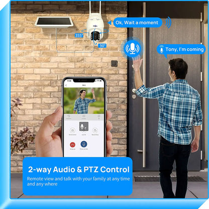 Hiseeu 3MP Outdoor Solar Powered Wireless Security Camera w/ Color Night Vision