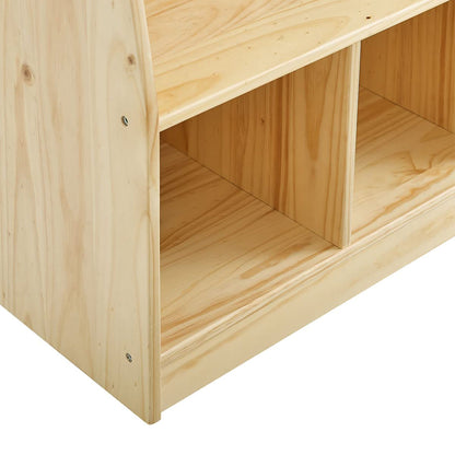 MUSHOMEINC 5-Section Classroom Coat Locker and Backpack Cubicle, Natural Pine