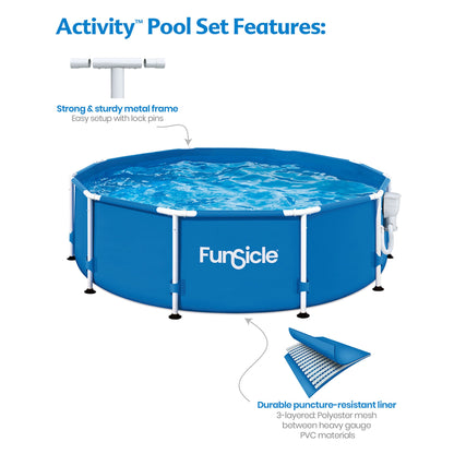 Funsicle 10' x 30" Outdoor Activity Round Frame Above Ground Swimming Pool Set