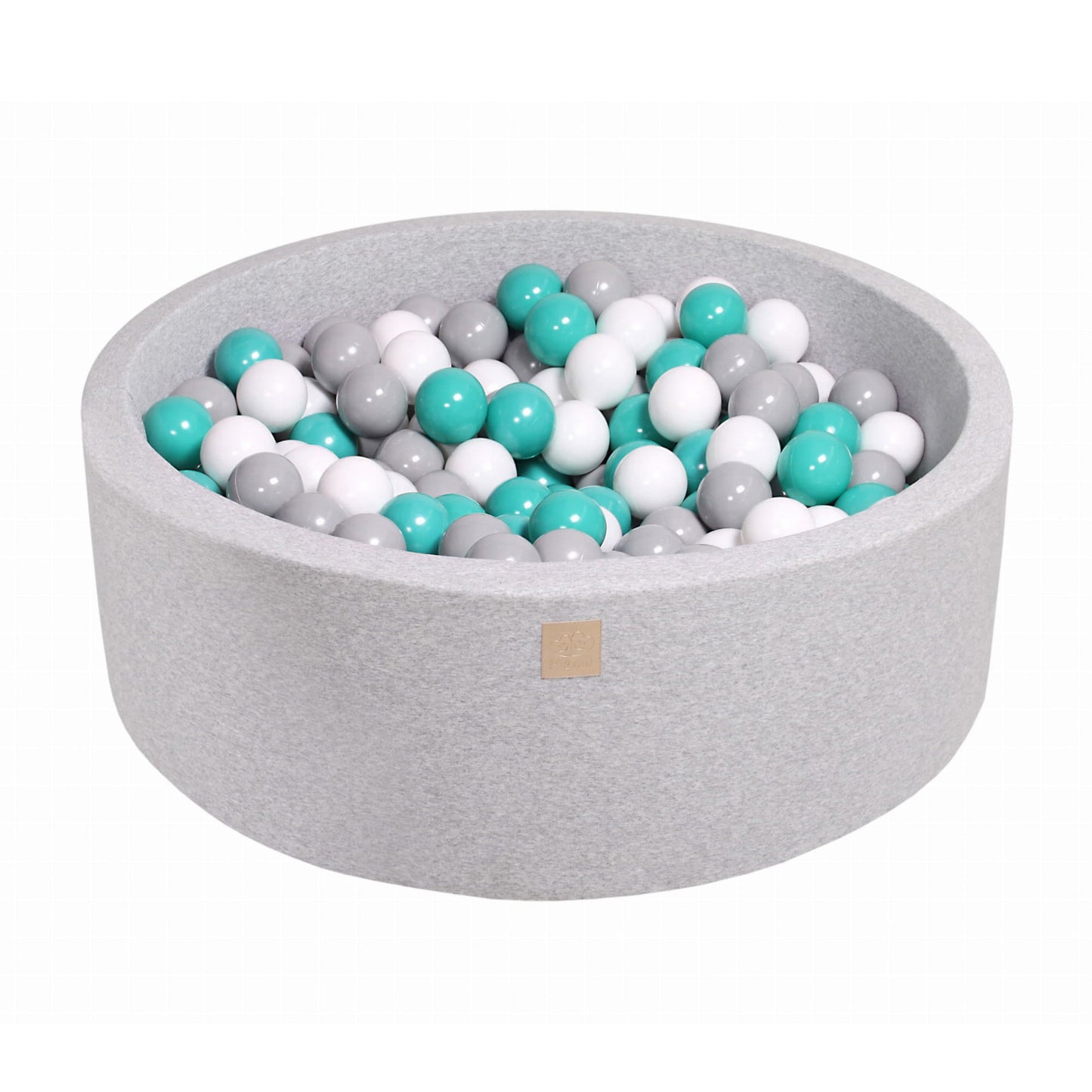 MeowBaby Round 35 x 11.5 Inch Baby Foam Ball Pit with 200 Balls, Turquoise/Gray