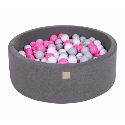 MeowBaby Large Round 35 x 11.5 Inch Baby Foam Ball Pit with 200 2.75 Inch Balls