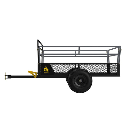 Gorilla 1400lb Steel ATV Trailer Garden Cart w/Removable Sides & 3-in-1 Tailgate