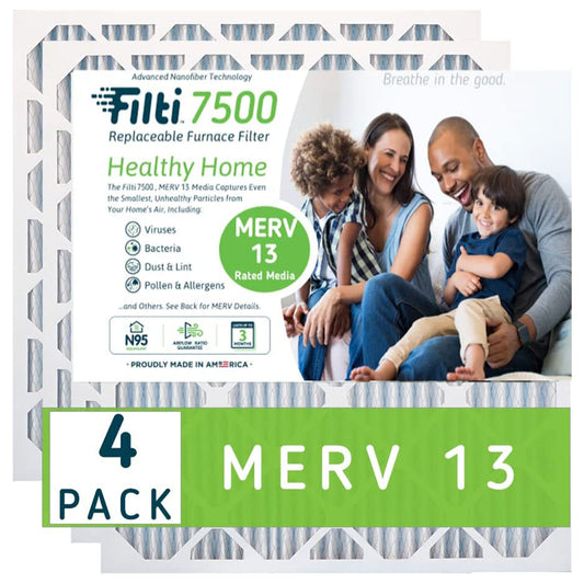 Filti 7500 Pleated Home HVAC Furnace 20 x 30 x 1 MERV 13 Air Filter (4 Pack)