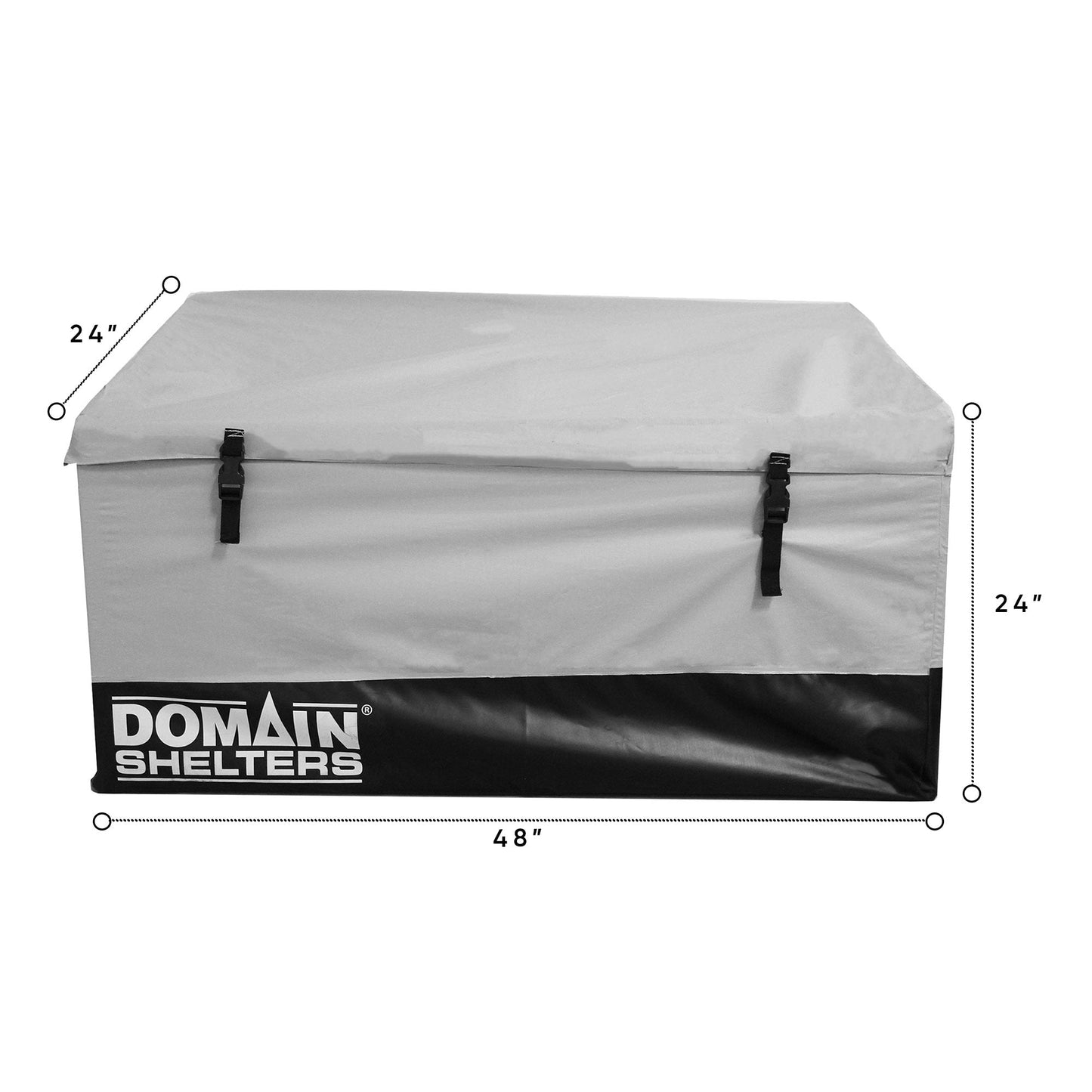 Domain Shelters 117 Gallon 4 x 2 Foot Outdoor Patio Storage Deck Box, Gray/Black