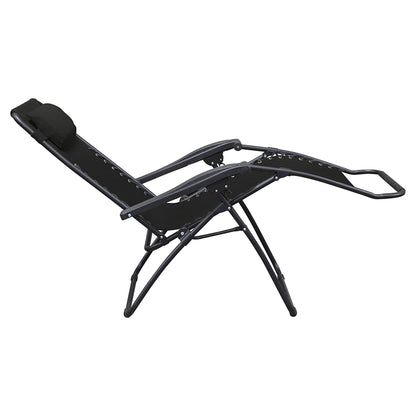 Caravan Sports Zero Gravity Outdoor Folding Patio Lounge Chair, Black (Pair)